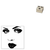 女性顔プロファイルメイクアップ美しいモダンアート ラバースタンプ (押印)