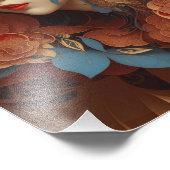 女性顔ポートレート紙クイル フォトプリント            (角)