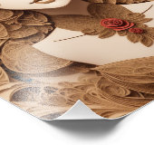 女性顔ポートレート紙クイル フォトプリント            (角)