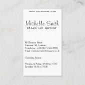 女性顔メイクアップアーティストの名刺デザイン 名刺 (裏面)
