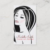 女性顔メイクアップアーティストの名刺 名刺 (正面)