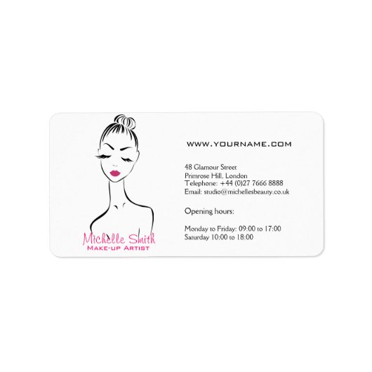 女性顔メイクアップアーティスト企業ブランディング ラベル (正面)