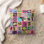 女性顔メイクアップ美しい化粧品コラージュアート クッション (ブランケット)