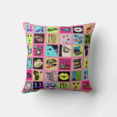 女性顔メイクアップ美しい化粧品コラージュアート クッション (裏面)