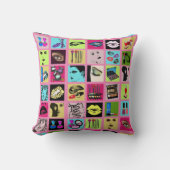 女性顔メイクアップ美しい化粧品コラージュアート クッション (正面)
