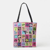 女性顔メイクアップ美しい化粧品コラージュアート トートバッグ (裏面)