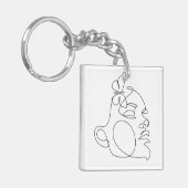 女性顔ラインアート キーホルダー (正面左)