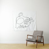 女性顔ラインアート タペストリー (インサイチュ(横))