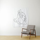 女性顔ラインアート タペストリー (インサイチュ)