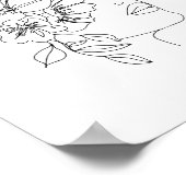 女性顔ラインアート ポスター (角)