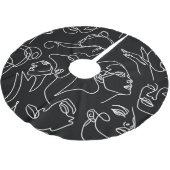 女性顔抽象芸術スケッチパターン ブラッシュドポリエステルツリースカート (アングル)