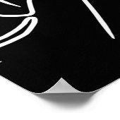 女性顔抽象芸術スケッチパターン ポスター (角)