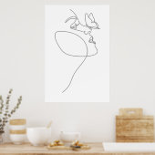 女性顔線 ポスター (キッチン)