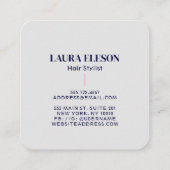 女性顔蝶美しいサロンパステルブルー スクエア名刺 (裏面)