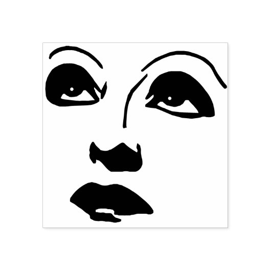 女性顔見上げるメイクアップアイズリップアート ラバースタンプ (インプリント)