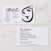 女性顔赤い唇の長い睫毛メイクアップアイコン 名刺 (正面/裏面)