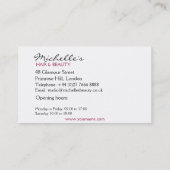 女性顔赤い唇の長い睫毛メイクアップアイコン 名刺 (裏面)