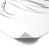 女性顔黄色い花ファッションイラストレーションアート ポスター (角)