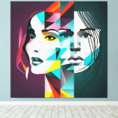 女性顔 キャンバスプリント (インサイチュ (ウッドフロア))