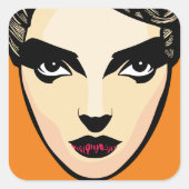 女性顔 スクエアシール (正面)