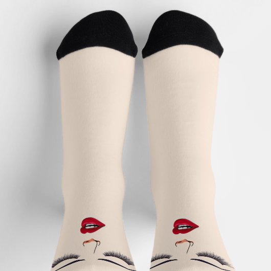 女性顔 ソックス (上部)