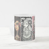 女性顔 フロストグラスマグカップ (正面左)