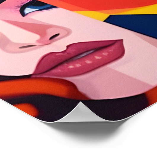 女性顔 ポスター (角)