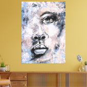 女性顔-抽象芸術アーモダントスタイル絵画ズ キャンバスプリント (インサイチュ (リビング))