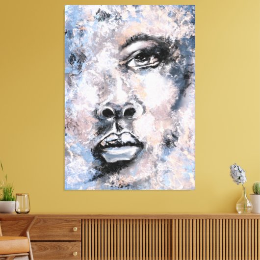 女性顔-抽象芸術アーモダントスタイル絵画ズ キャンバスプリント (インサイチュ (リビング))