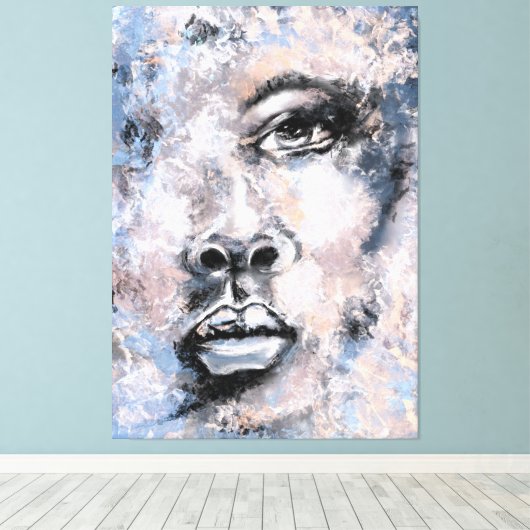 女性顔-抽象芸術アーモダントスタイル絵画ズ キャンバスプリント (インサイチュ (ウッドフロア))