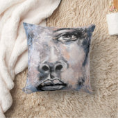 女性顔-抽象芸術アーモダントスタイル絵画ズ クッション (ブランケット)