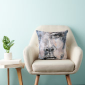 女性顔-抽象芸術アーモダントスタイル絵画ズ クッション (椅子)