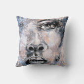 女性顔-抽象芸術アーモダントスタイル絵画ズ クッション (裏面)