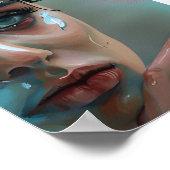 女性顔 | AIで生成されたアートワーク ポスター (角)