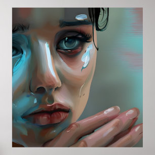 女性顔   AIで生成されたアートワーク ポスター