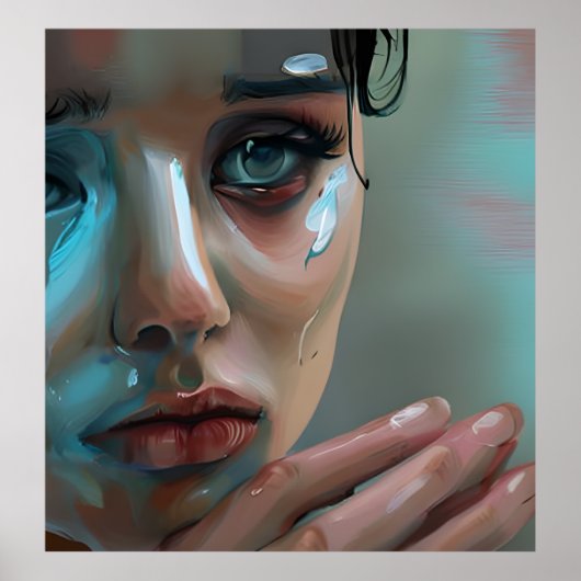女性顔 | AIで生成されたアートワーク ポスター (正面)