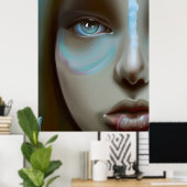 女性顔 | AIで生成されたアートワーク ポスター (ホームオフィス)