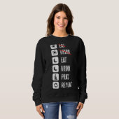 女性食べの飲み祈物の再起クール動モード スウェットシャツ (正面フル)