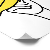 女性食べ物のバナナ – ラインアート ポスター (角)