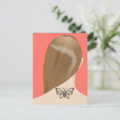 女性首タトゥーアートプリントNo 2/10 ポストカード (スタンド正面)