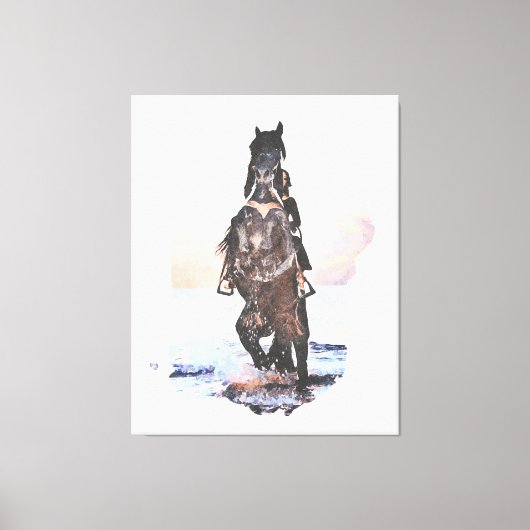 *~*女性馬ビーチAR22水ウマ科の色 キャンバスプリント (正面)