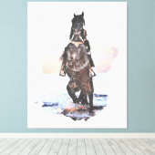 *~*女性馬ビーチAR22水ウマ科の色 キャンバスプリント (インサイチュ (ウッドフロア))