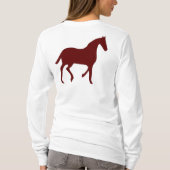 女性馬好きLONGSLEEVEのワイシャツ Tシャツ (裏面)