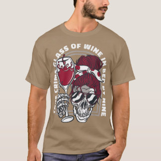 女性骨格スカルアルコールTシャツを飲む Tシャツ
