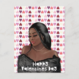 女性黒人歴史バレンタインデー ポストカード