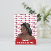 女性黒人歴史バレンタインデー ポストカード (スタンド正面)