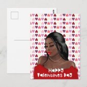 女性黒人歴史バレンタインデー ポストカード (正面/裏面)