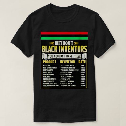 女性黒発明者の歴史ブラックヒストリーMo Tシャツ (デザイン正面)