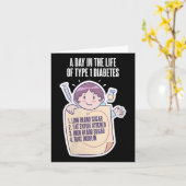 女性1型糖尿病啓発月間 面白い糖尿病 カード (黄色い花)