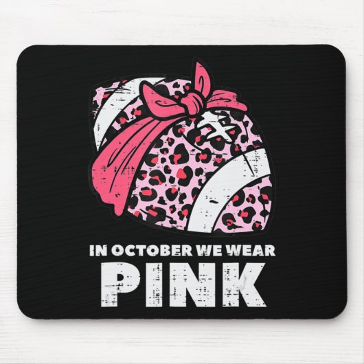 女性10月We衣服ピンクサッカー乳癌 マウスパッド (正面)